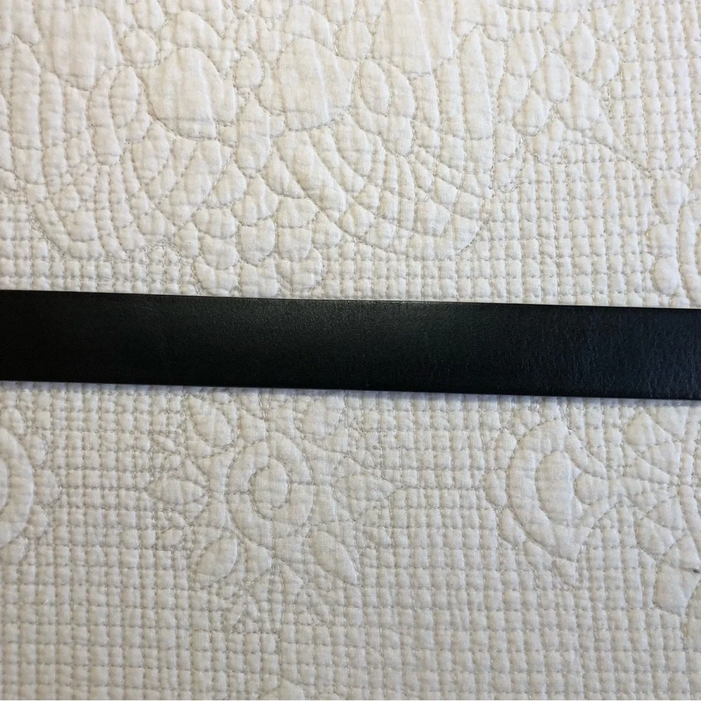 ALL SAINTS NWT Men’s Black 35 mm Flat Strap Square Buckle Leather Belt Size 42